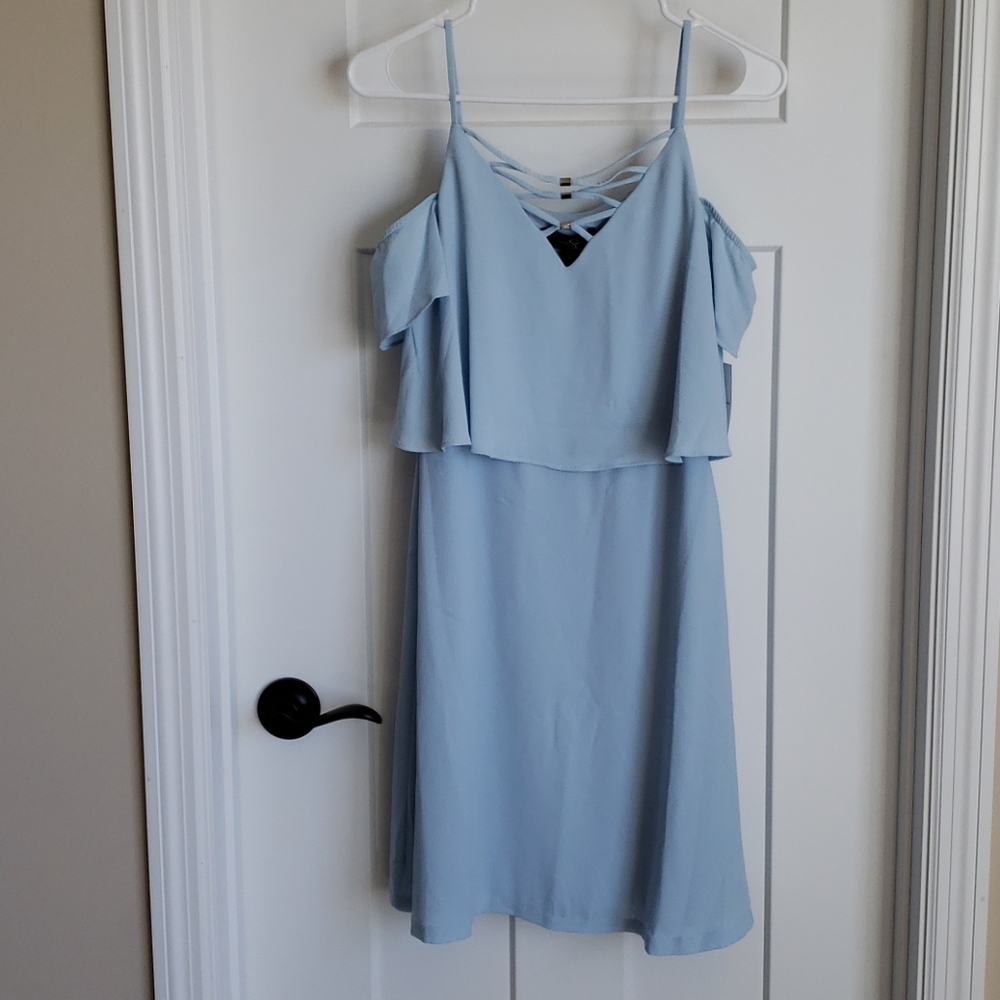 Jessica Simpson Cold Shoulder Light Blue Dress